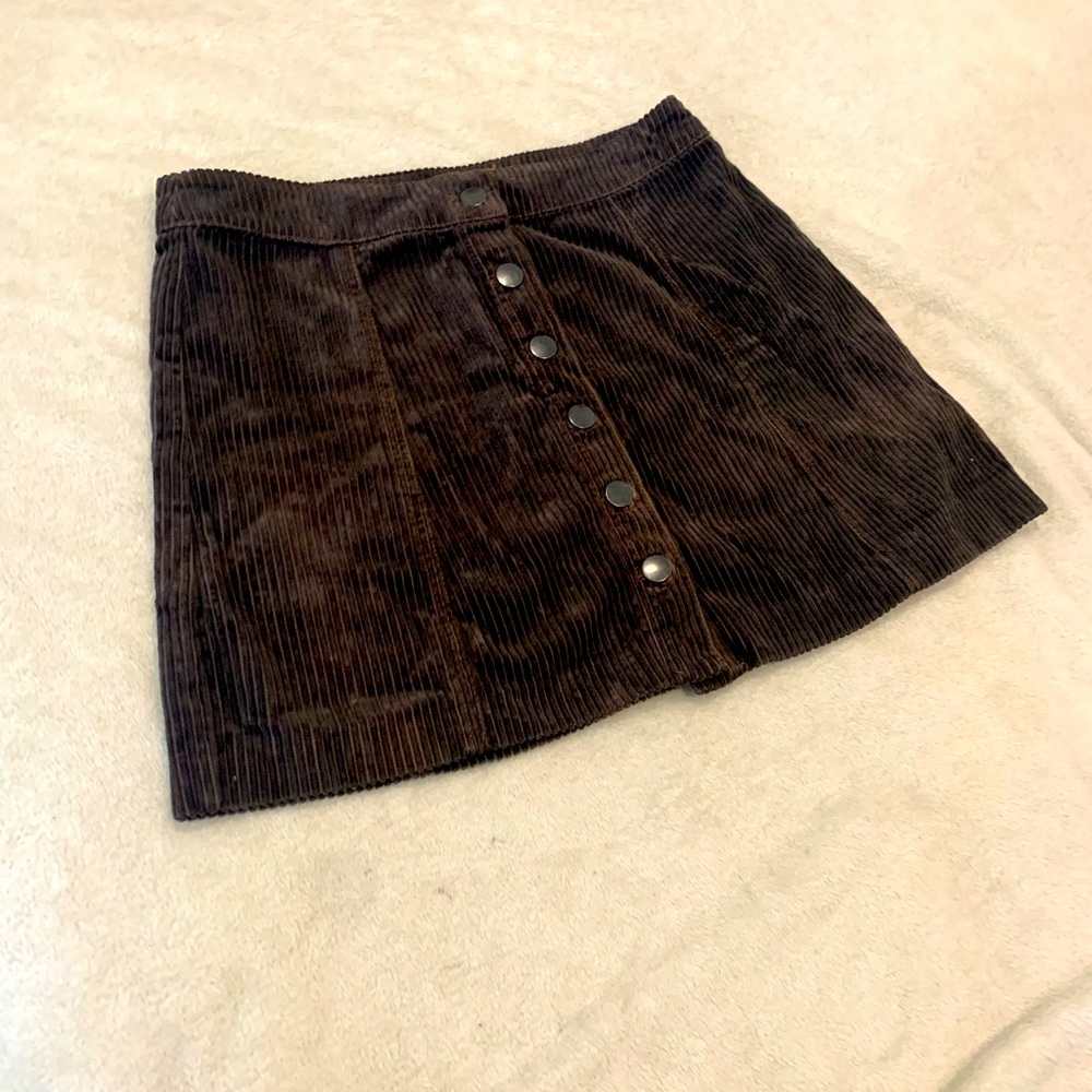 Zara corduroy button down skirt